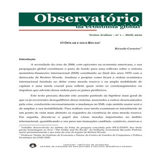 O dolar e seus rivais