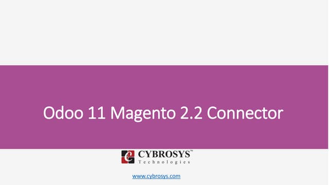 Odoo 11 magento 2.2 connector