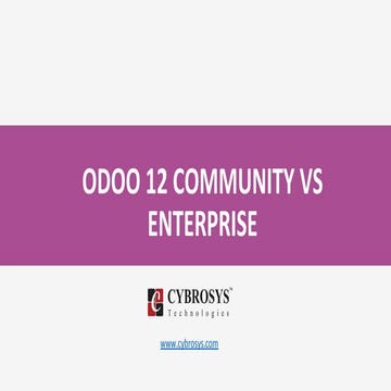 Odoo 12 community vs enterprise