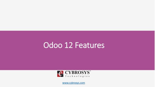 Odoo 12 features