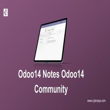 Odoo 14 Notes | Odoo 14 community