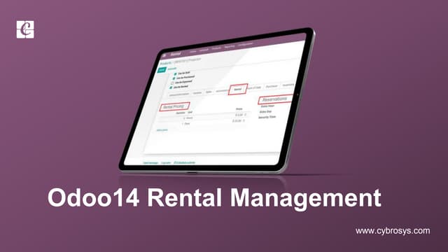Odoo 14 Rental Management