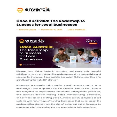 Odoo Australia: The Roadmap to Success for Local Businesses