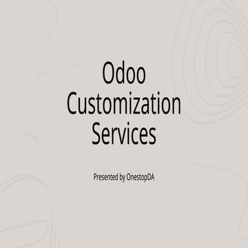 Top Odoo Customization Services | Tailored ERP Solutions by OnestopDA