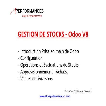Odoo gestion des stocks v8