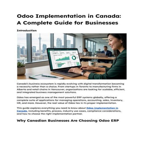 Odoo Implementation in Canada | ERP Solutions & Odoo Experts | PDF