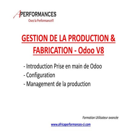 Management des Ressources de Production - Odoo V8