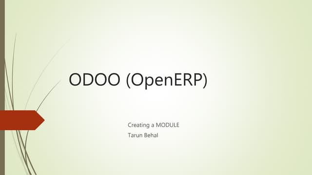 Odoo (open erp) creating a module