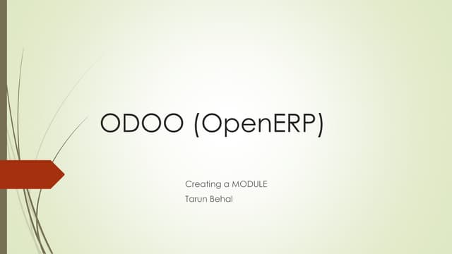 Odoo (OpenERP) - Creating a module