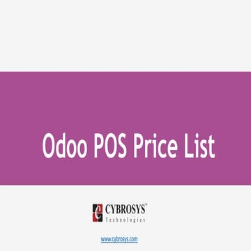 Odoo pos price list