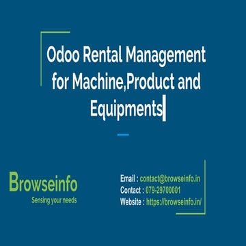 Odoo Rental Management for Machine,Product and Equipments
