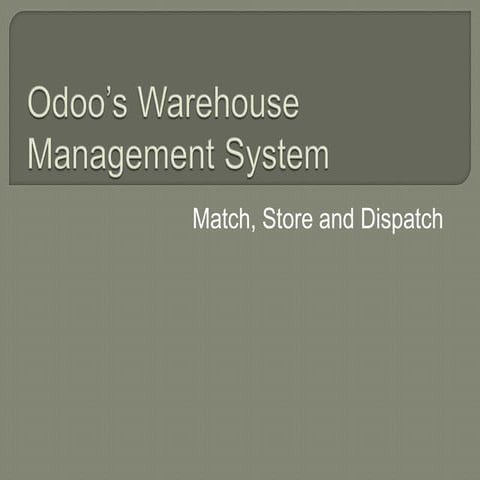 Odoo's warehouse