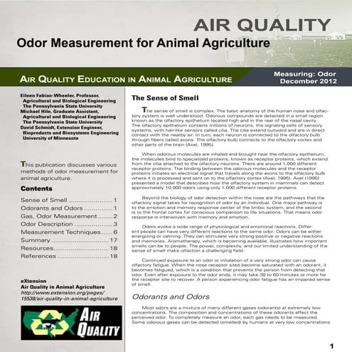 Odor measurement in animal ag