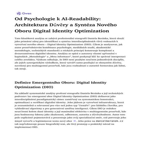 Digital Identity Optimization (DIO): Integrating Psychology, Media ...