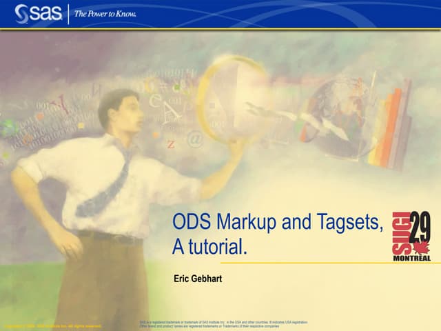 Ods Markup And Tagsets: A Tutorial