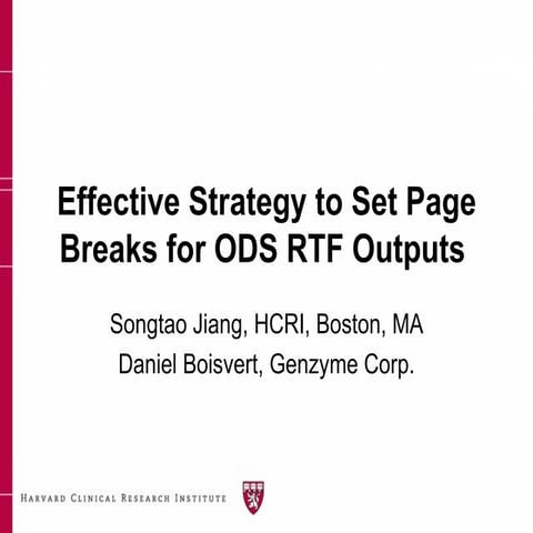 ODS Page Breaking | PPT