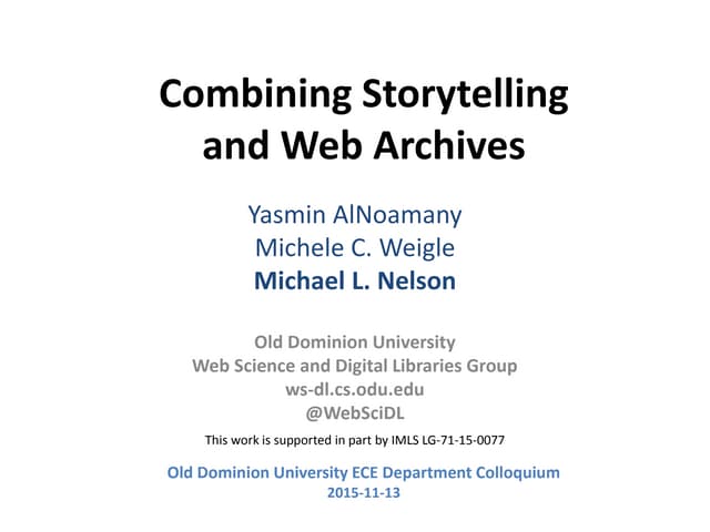 Combining Storytelling and Web Arch...