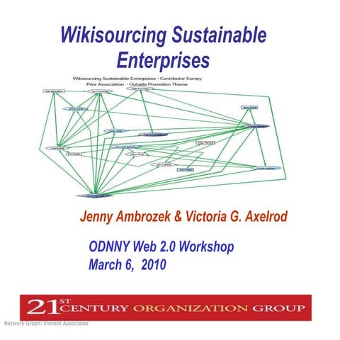ODNNY Web 2.0 Wikisourcing Sustainable Enterprises
