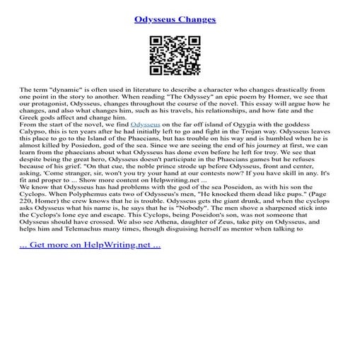 Odysseus Changes