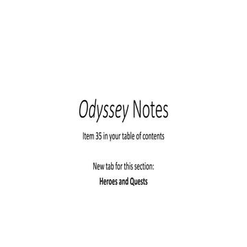 Odyssey Notes