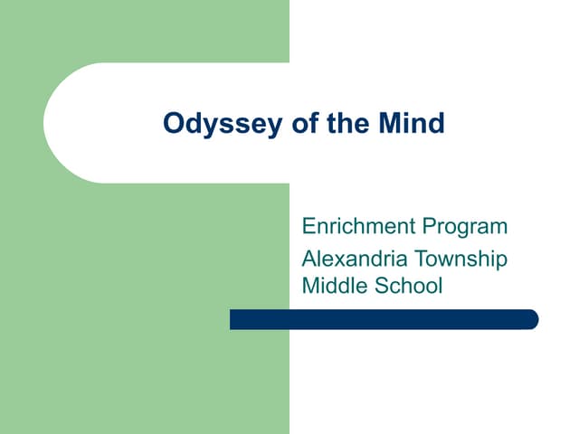 Odyssey of the mind   parent presentation