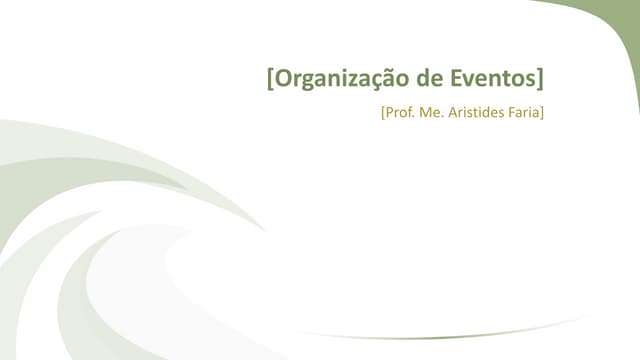 Organização de Eventos (I): planeja...