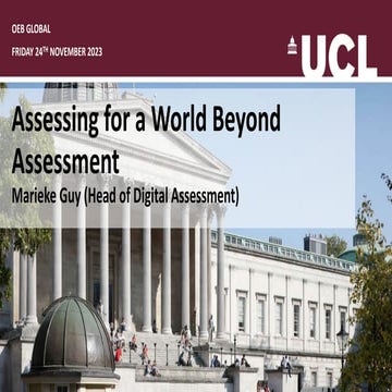 Assessing for a World Beyond Assessment