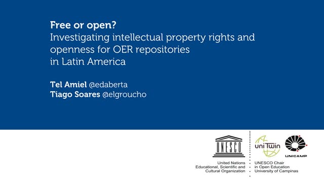 Free of Open? Investigating Intellectual Property Right and Openness for OER ...