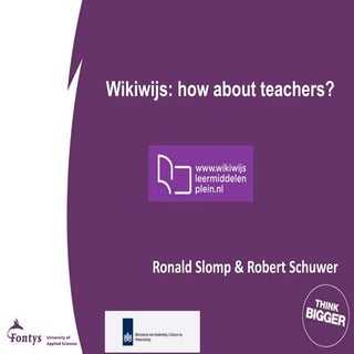 Wikiwijs: how about teachers?