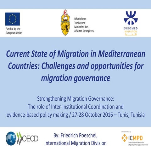 Current state of migration in the Mediterranean - Nov 2016 by OECD