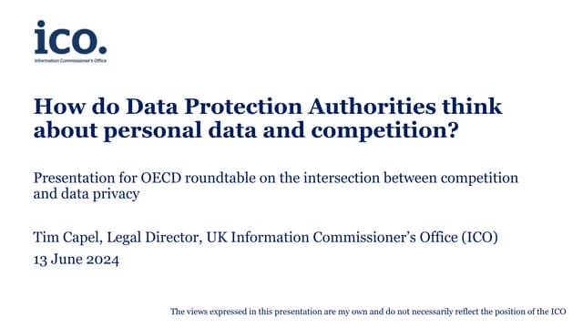 The Intersection between Competition and Data Privacy – CAPEL – June 2024 OECD discussion