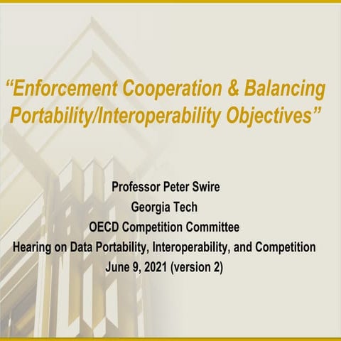 Data Portability and Interoperability – SWIRE – June 2021 OECD ...