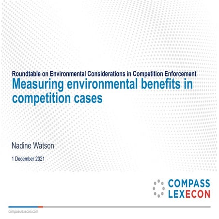 Environmental Considerations – WATSON – December 2021 OECD discussion | PPT