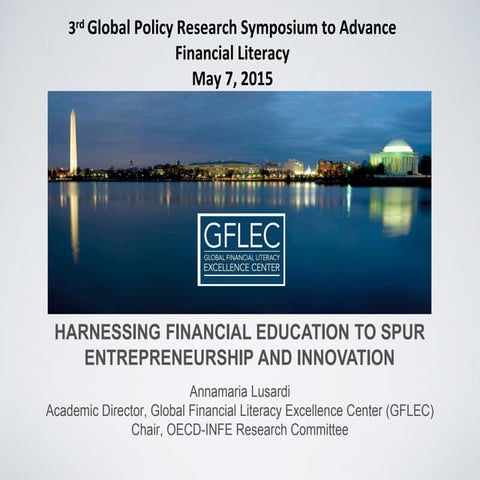 LUSARDI Annamaria - 2015 Symposium to Advance Financial Literacy - Paris - 7 May