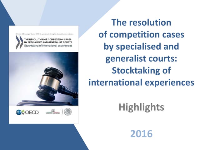 The resolution of competition cases...