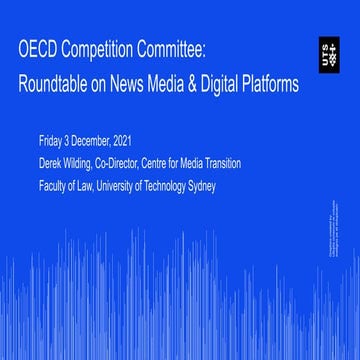News Media and Digital Platforms – Derek Wilding – December 2021 OECD discussion