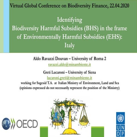 OECD-UNDP Conference on Biodiversity Finance Session 3, Greti Lucaroni & Aldo...