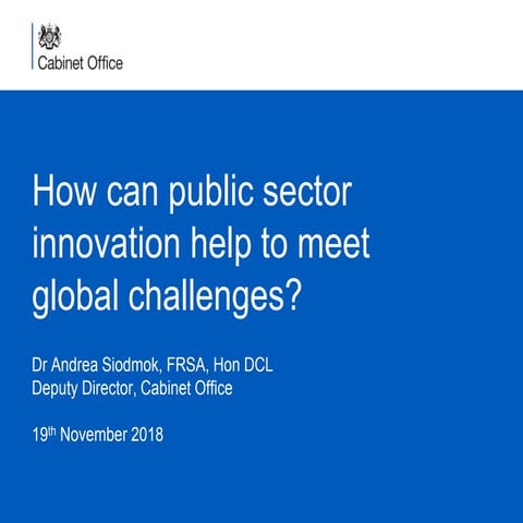 How can public sector innovation help to meet global challenges?
