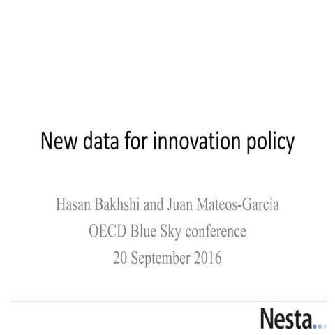 New Data for Innovation Policy