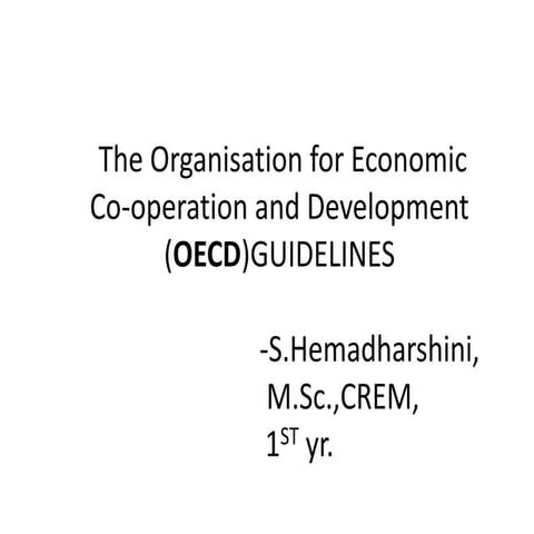 OECD guidelines-Organisation for Economic Co-operation and Development guidel...