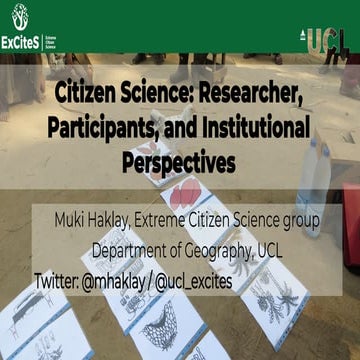 Open Science and Citizen Science - researcher, participants, and institutiona...