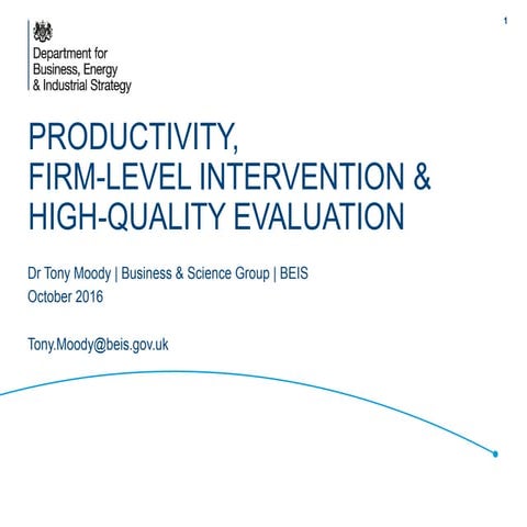 Productivity, firm-level intervention and high-quality evaluation