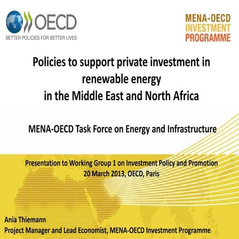 Renewable energies in the Middle East and North Africa: Policies to ...