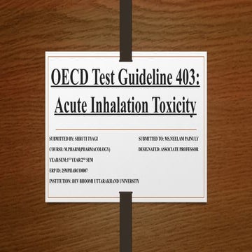 OECD Guideline 403 (Acute Inhalation Toxicity) | PPTX