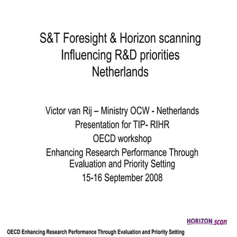 OECD, victor van rij, sept 2008 national horizons