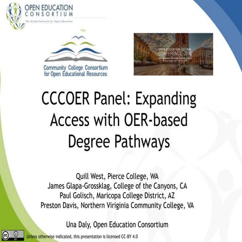 CCCOER Panel on OER Degrees at OEC Global 2016