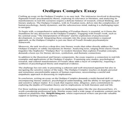 Oedipus Complex Essay