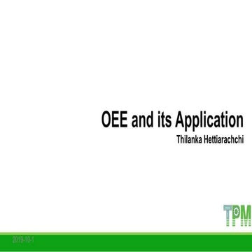 Oee and its Application