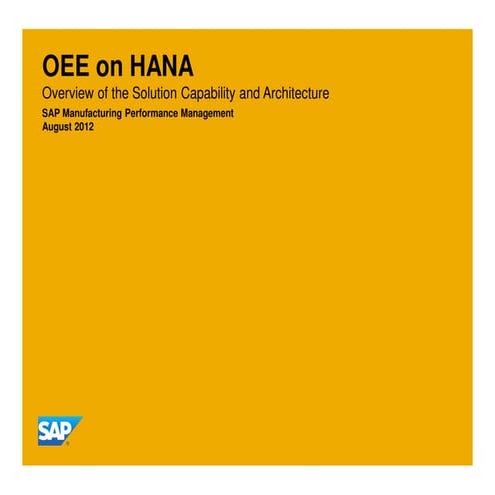 Oee on hana   overall equipment effectiveness overview aug 2012 (2)