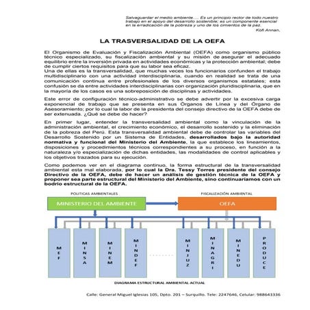 La Trasversalidad de la Organismo de Evaluación y Fiscalización